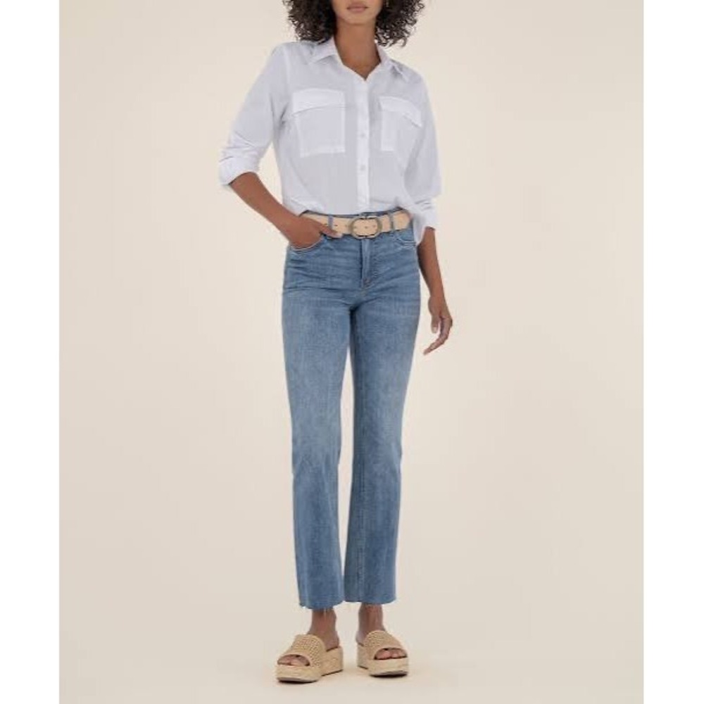 Kut From The Kloth Kelsey High Rise Ankle Flare Jeans Blue 18W New With Tags